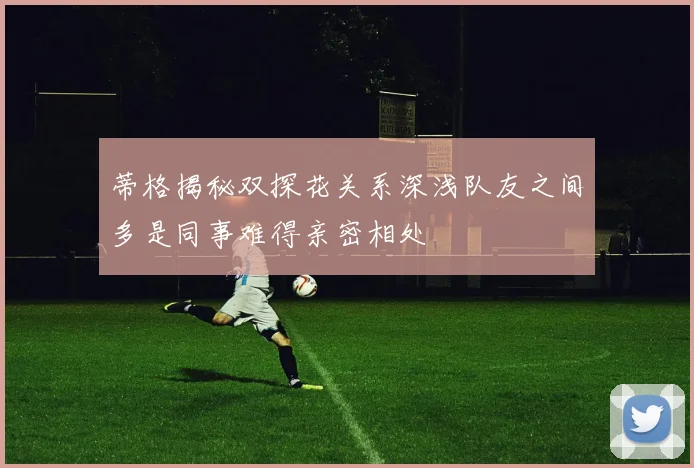 蒂格揭秘双探花关系深浅队友之间多是同事难得亲密相处